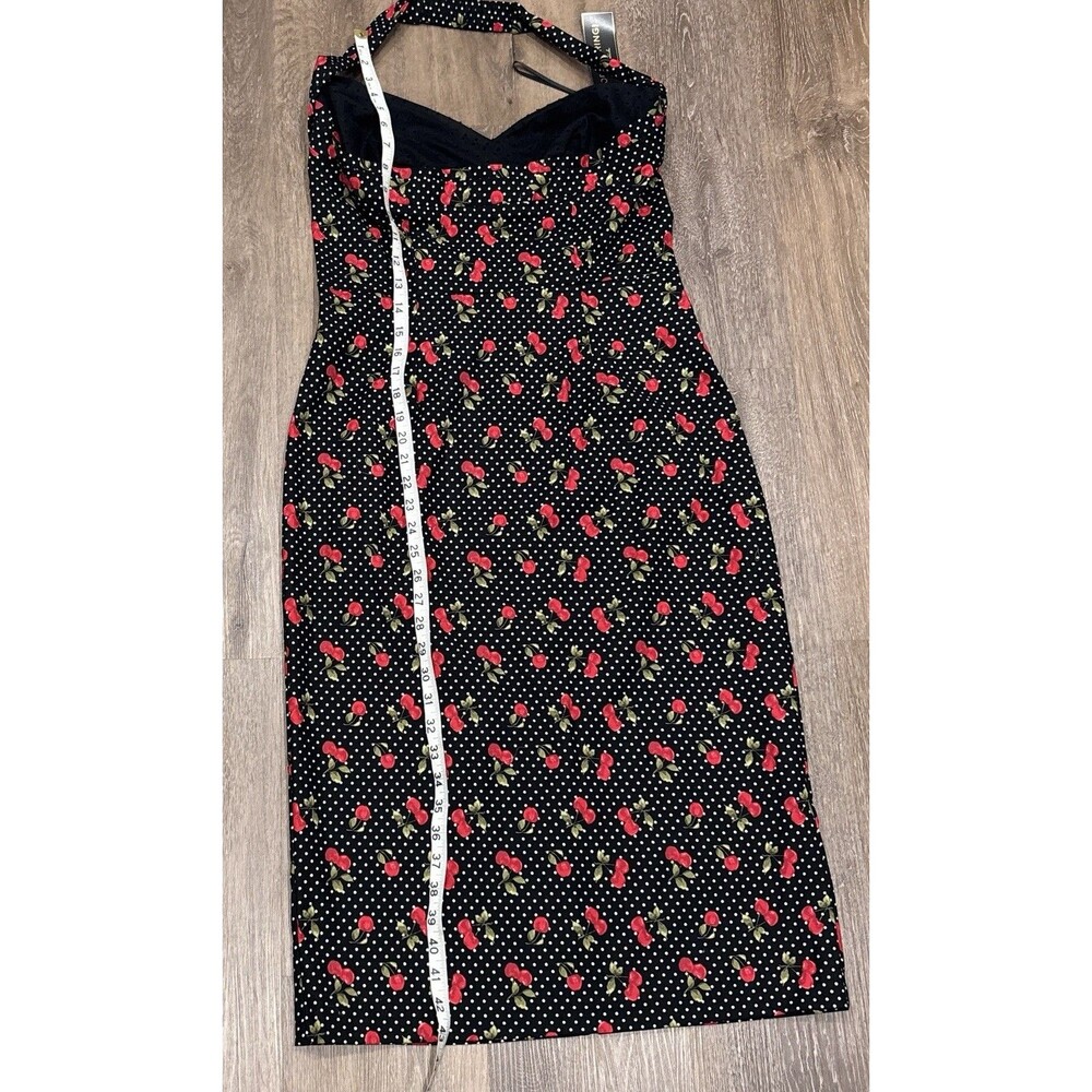 Stop Staring Dress Womens XL Wiggle Midi Retro Pinup Black Cherry Halter NEW - Picture 9 of 15